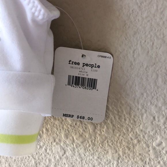 NWT Free People Movement Sanctuary White Sports Bra with Ruffles Size M - Picture 2 of 5